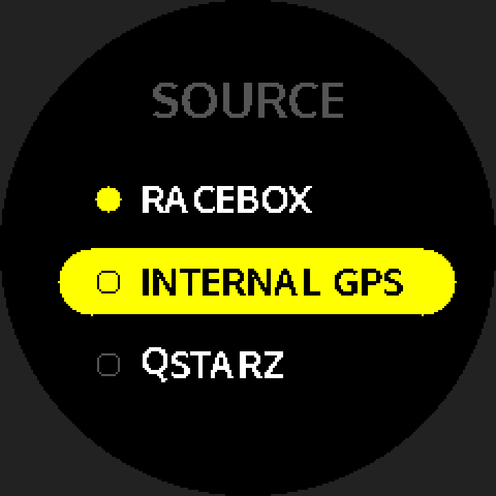 GPS 來源選擇清單